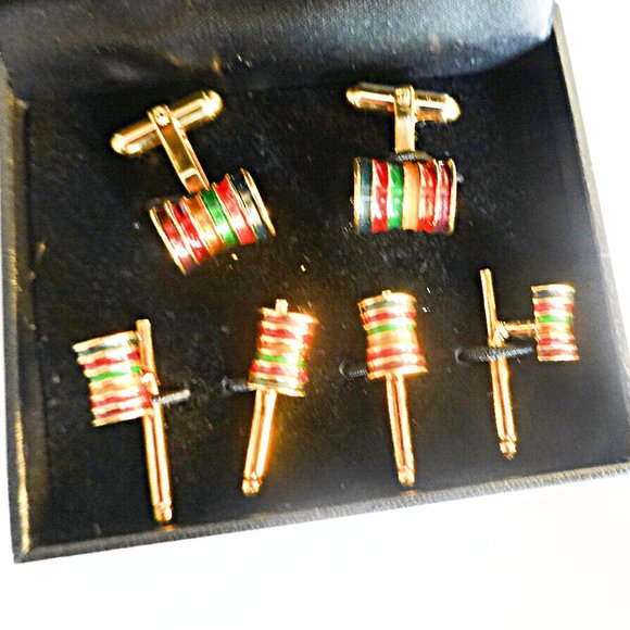 Gay Pride Tuxedo Cufflinks and Shirt Button Studs